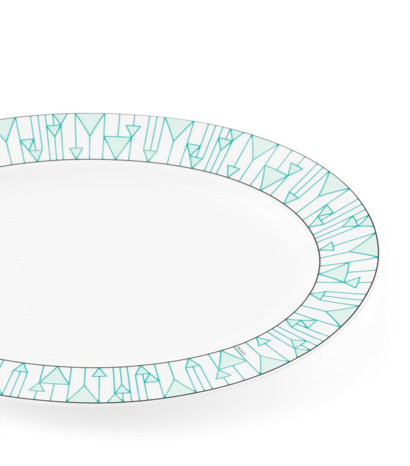 Prada medium Vienna serving plate with geometric print, 34cm diameter, imported from the UK