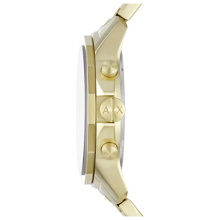 Armani Exchange men's watch gold strap grey dial 44mm (British brand)