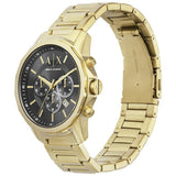 Armani Exchange men's watch gold strap grey dial 44mm (British brand)