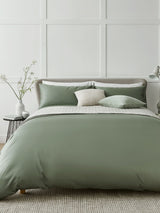 Sage Green 400 Thread Count Egyptian Cotton Sateen Duvet Cover and Pillowcase Set