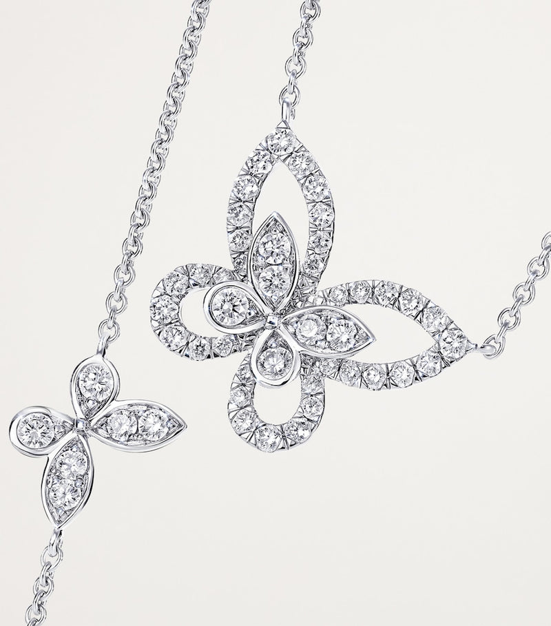 Graff diamond butterfly necklace white gold, imported from the UK