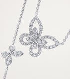 Graff diamond butterfly necklace white gold, imported from the UK