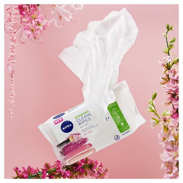 Nivea cleansing wipes dry skin 20s, imported from the UK