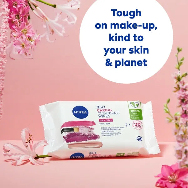 Nivea cleansing wipes dry skin 20s, imported from the UK