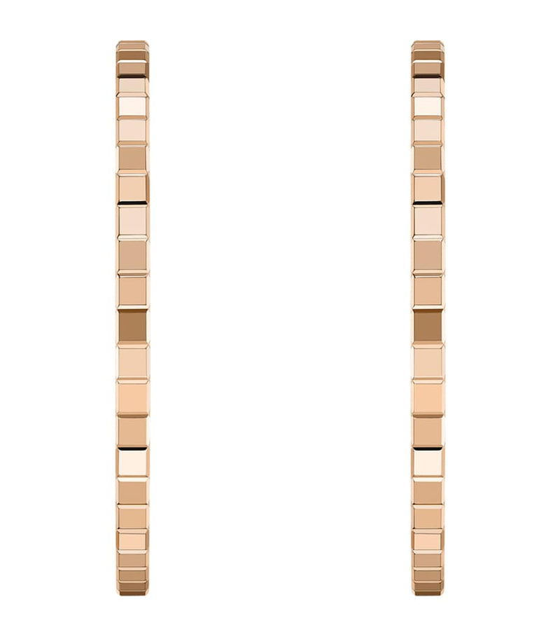 Chopard Ice Cube rose gold hoop earrings 18kt, imported from the UK