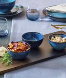 Habitat set of 3 reactive stoneware nibble bowls in navy, UK version