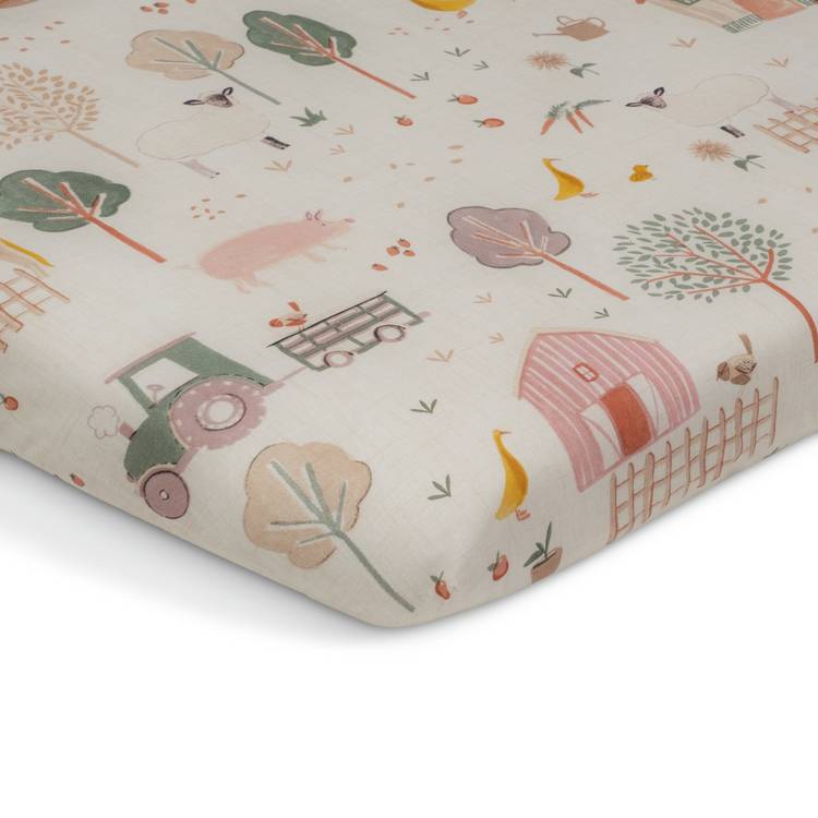 Habitat Little Farm fitted sheet for cot - British product