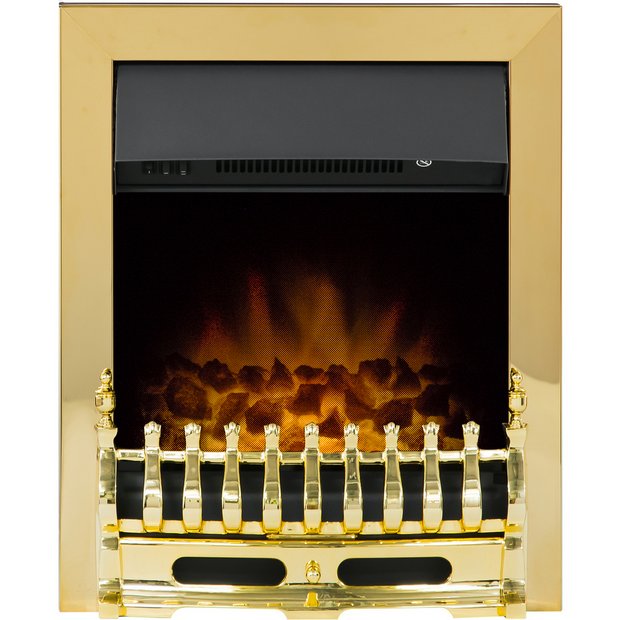 Adam Blenheim brass electric inset fire 50.7cm wide - British product