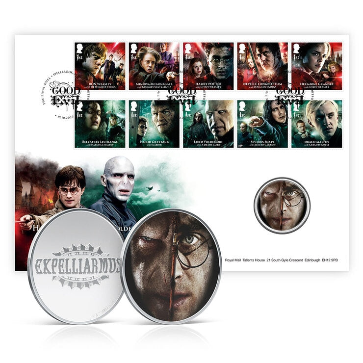 Royal Mail Harry Potter official medal cover Final Duel (British brand)