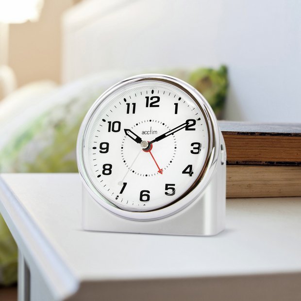 Acctim Centrale Silver Analogue Alarm Clock - British product