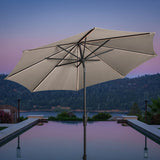 SunVilla Solar LED Round Market Umbrella Beige 10ft (British brand)