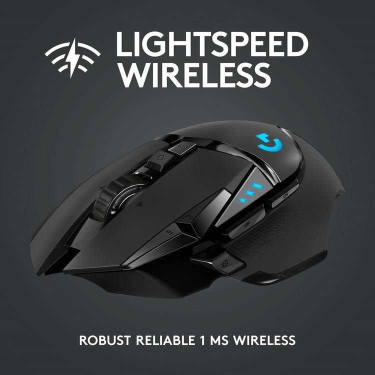 Logitech G502 Hero Lightspeed wireless gaming mouse, imported from the UK