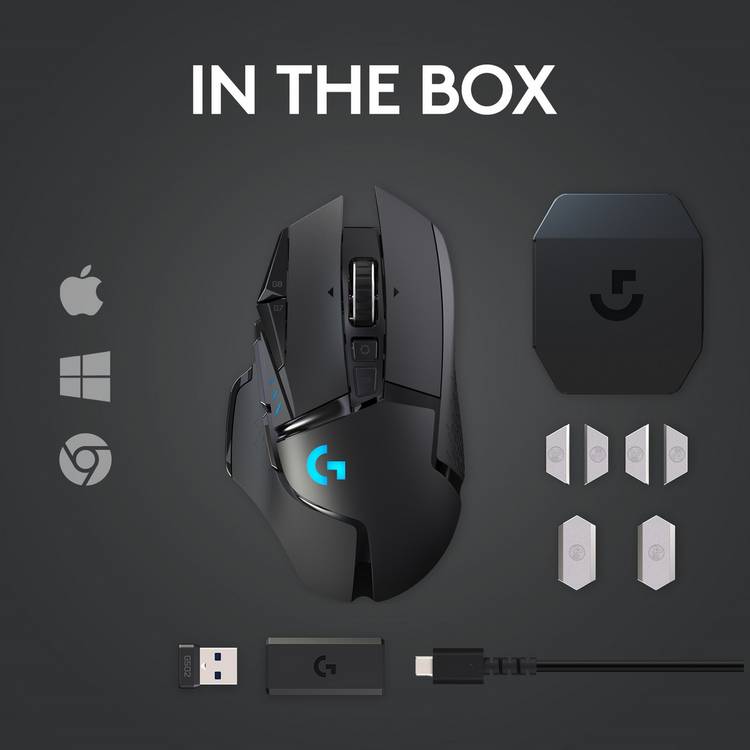 Logitech G502 Hero Lightspeed wireless gaming mouse, imported from the UK