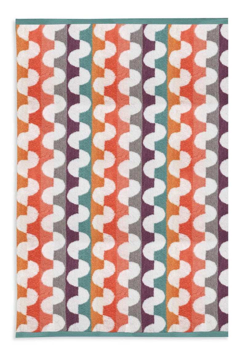 Habitat Brights Geo Tufted hand towel in multicolour, 2 pack, UK version