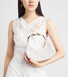 Simkhai Nixi embroidered mesh clutch bag, imported from the UK