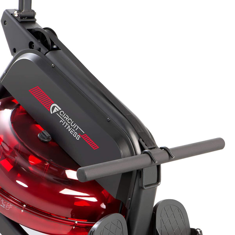 Circuit Fitness water rowing machine in black and red, 35kg - British product