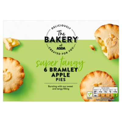 ASDA Bramley apple pies 6 pack (British brand)
