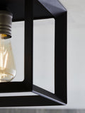 Black Brooklyn flush ceiling light with retro bulb, imported from the UK