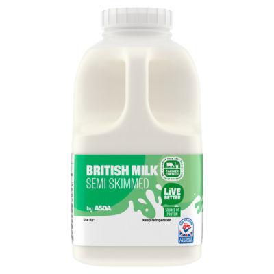 ASDA British Semi Skimmed Milk 568ml - British product