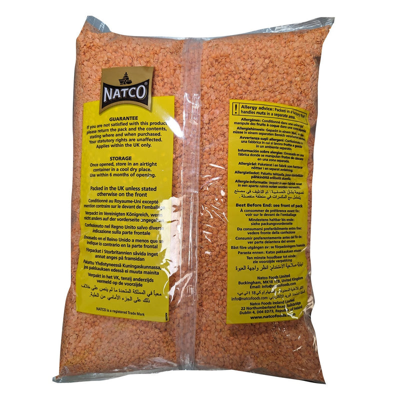 Natco Red Lentils 5kg, imported from the UK