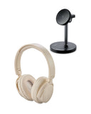 Headphone and 3-in-1 charger set in black and beige, UK version