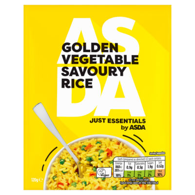 ASDA Golden Vegetable Savoury Rice 120g - British product