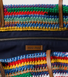 Miu Miu crochet logo tote bag with leather straps - British product