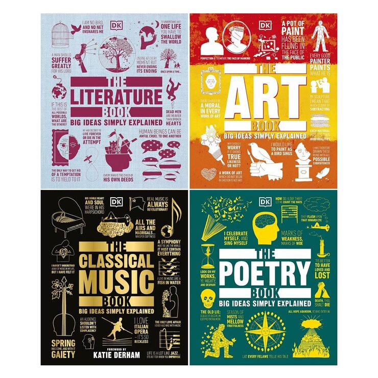 DK Big Ideas hardback books covering art music poetry literature, imported from the UK