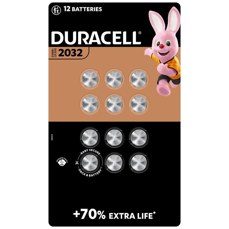 Duracell 2032 lithium coin battery 12 pack - British product
