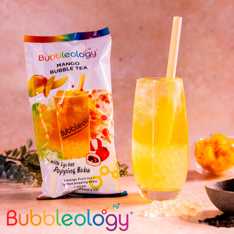 Bubbleology Mango Bubble Tea with Lychee Popping Boba - British product