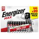 Energizer Max Alkaline AAA batteries pack of 20 - British product