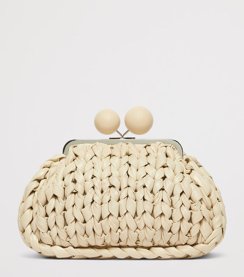 Weekend Max Mara woven leather Pasticcino clutch - British product