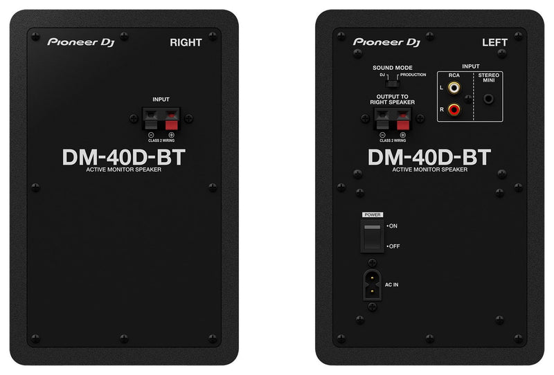 Pioneer DJ DM-40D-BT Bluetooth speakers 22.7x14.6x22.3cm, imported from the UK