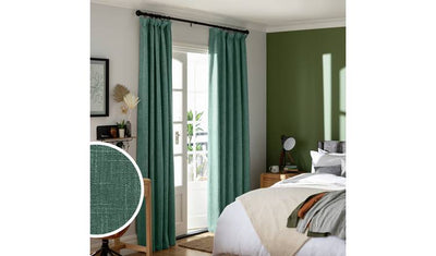 Argos Habitat Blackout Pencil Pleat Curtains Green 168x229cm- Buy online at McGrocer