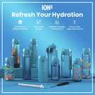 Ion8 blue water bottle 350ml, UK version
