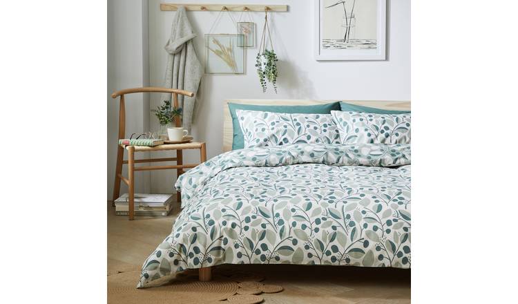 Argos Home Modern Scandi Floral Green bedding set Single - British product