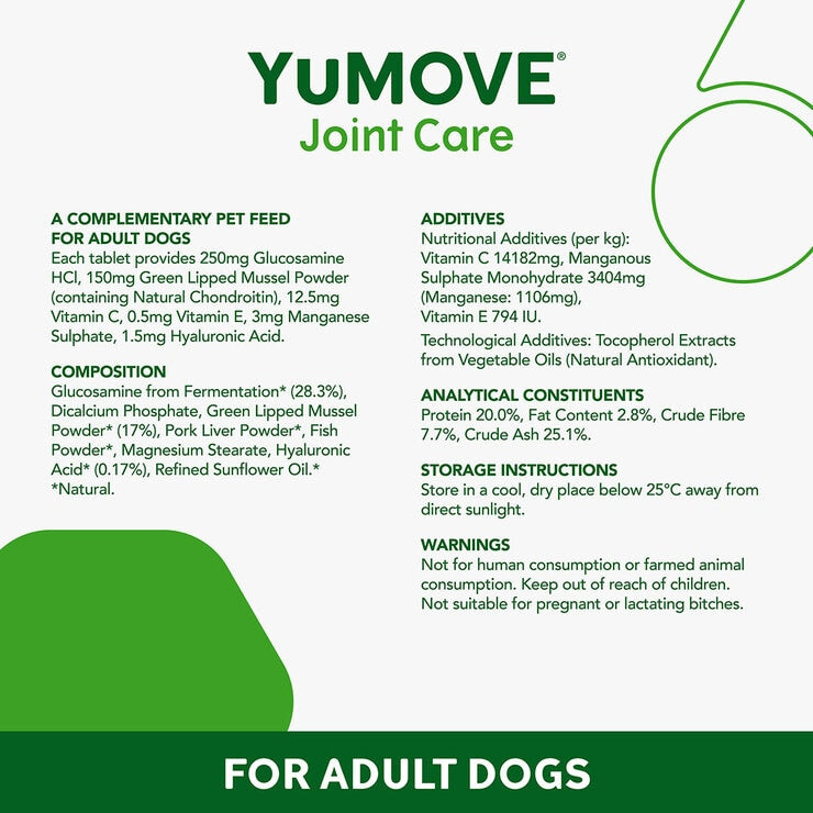 YuMove joint care for adult dogs 2 x 120 tabs, imported from the UK