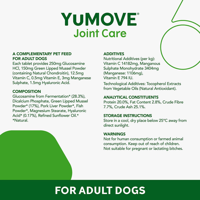 YuMove joint care for adult dogs 2 x 120 tabs, imported from the UK