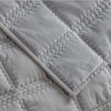 Gallery quilted cotton velvet bedspread grey (British brand)