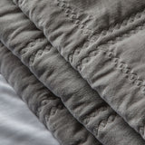 Gallery quilted cotton velvet bedspread grey (British brand)