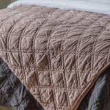 Gallery blush velvet quilted bedspread 260x240cm (British brand)