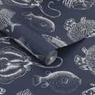 Contour Navy wallpaper 10m roll - British product
