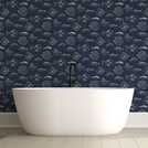 Contour Navy wallpaper 10m roll - British product