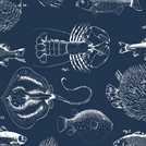 Contour Navy wallpaper 10m roll - British product