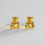 Revere gold plated bear stud earrings - British product