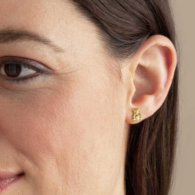Revere gold plated bear stud earrings - British product