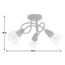 Argos Home Curico 3-light flush ceiling light in black - British product