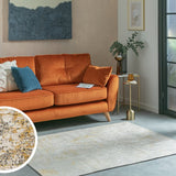 Habitat Distressed Abstract Gold Flatweave Rug 120x170cm, UK version