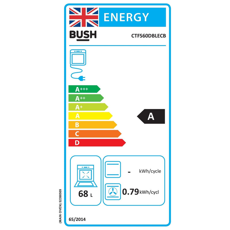 Bush double oven electric cooker black 60cm - British product