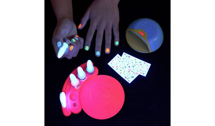 FabLab Glam and Glow Nail Studio kit with UV dryer and stickers, imported from the UK